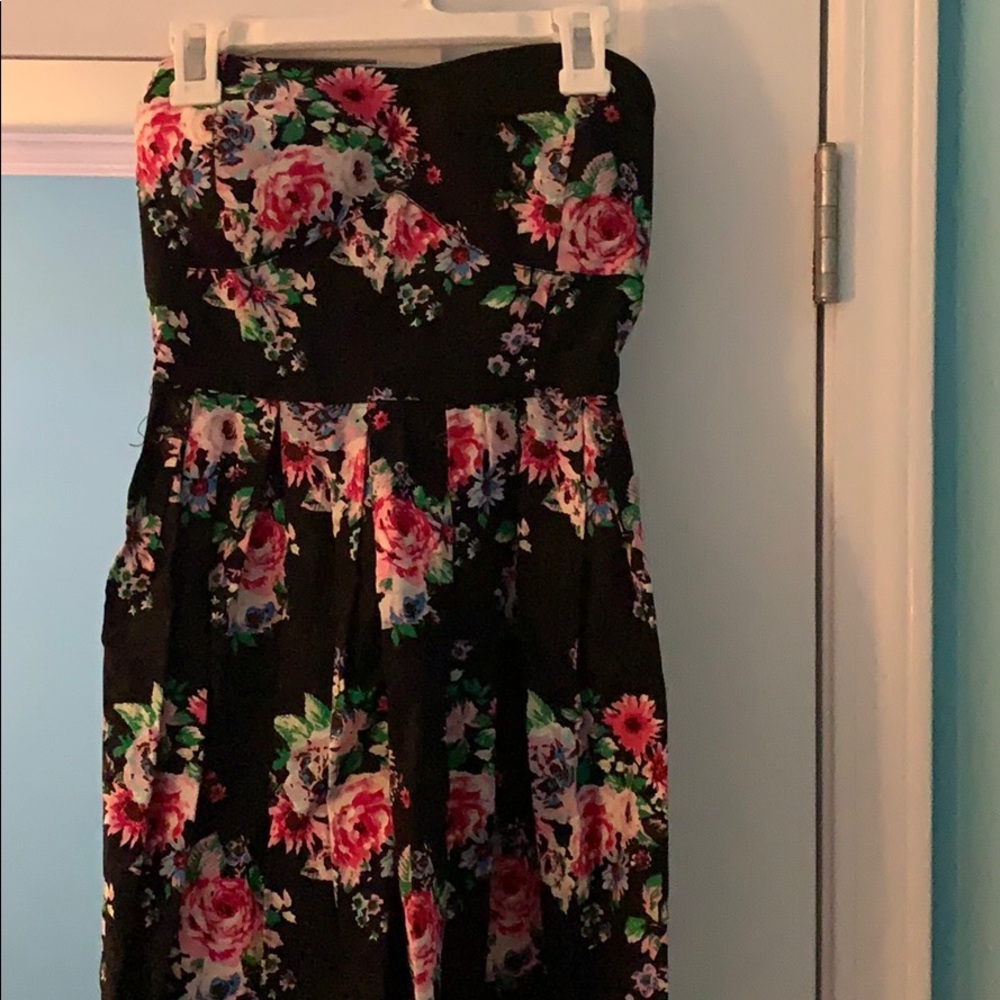 Floral Strapless Dress